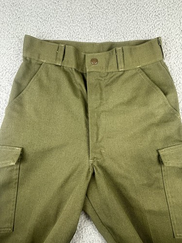 Boy Scouts Pants Youth 26X27 Green Official Uniform Twill Cargo READ VINTAGE - Picture 6 of 14