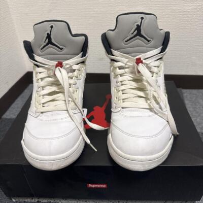 Supreme x Nike Air Jordan 5 Retro Size US9 Sneakers Used w/Box | eBay