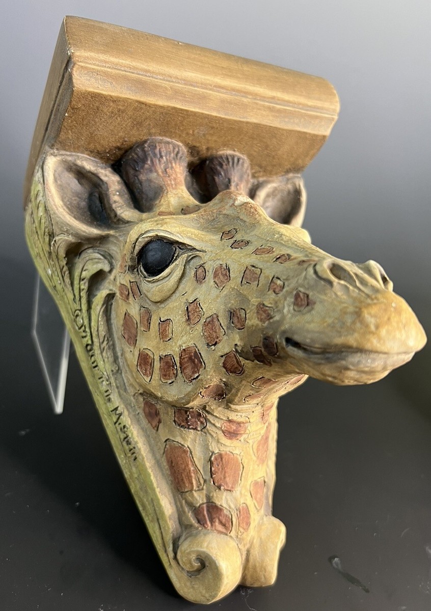 置物 rr 2001 STONE BUNNY SIGNED TELLE M. STEIN RESIN GIRAFFE'S HEAD