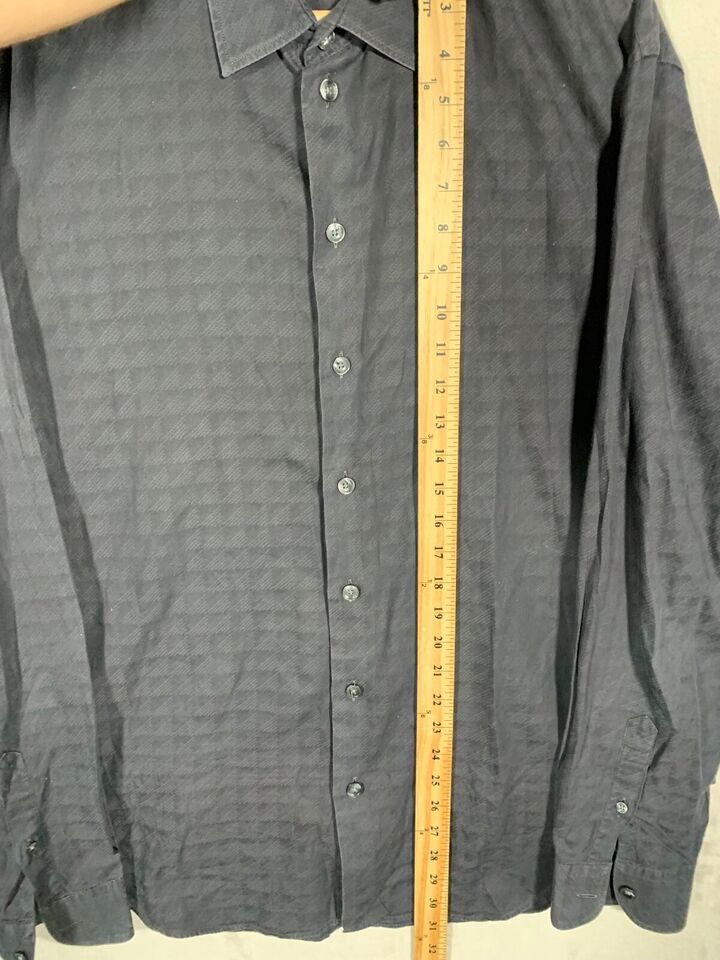 Armani Collezioni Button up Shirt Mens XL Black Diamond Print | eBay
