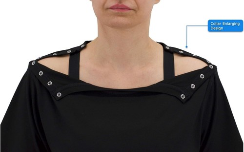 Unisex Post Shoulder Surgery Shirt - Comfortable Snap Closure for Recovery - Picture 7 of 8