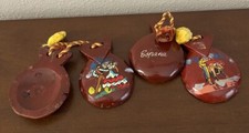 Vintage Hand Painted Wooden Castanets from Spain Bullfighter Set Of 2