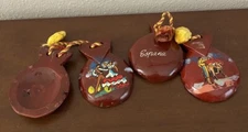 Vintage Hand Painted Wooden Castanets from Spain Bullfighter Set Of 2