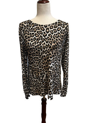 Chico's Size Animal Print Pullover Sweater Long Sleeve