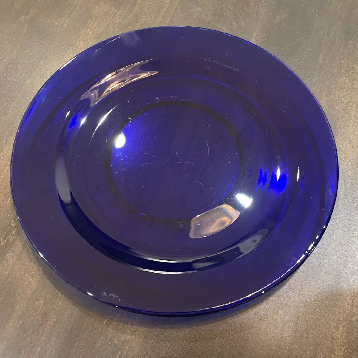 Blue glass top charger plates