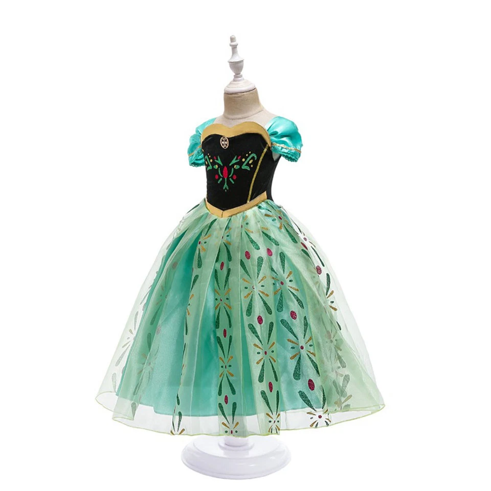Princess Elsa Anna Role Cosplay Frozen Dress Costume Dress for Girls Toddler 2-9 - Image 3 of 4