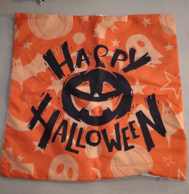 Happy Halloween Throw Pillow Cover Jack O Lantern Zipper Bottom 274793 ...