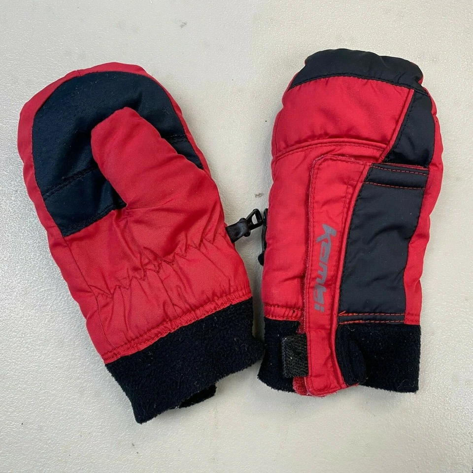 Kombi Mittens Youth XS Boy Girl Red Black Easy On Mitt Snow Ski Winter - Image 2 of 4