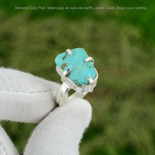 Tibetan Turquoise Gemstone 925 Sterling Silver New Stackable Ring Jewelry US 8.5