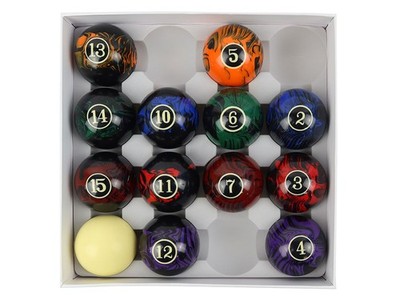 BILLMART 2-1/4'' SIZE BILLIARD BALLS MARBLE BLACK BM-BK-T002 *NO #1 #8 #9 BALLS*