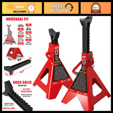 Heavy-duty Steel Jack Stands - Double Locking 6 Ton Capacity 1 Pair Red