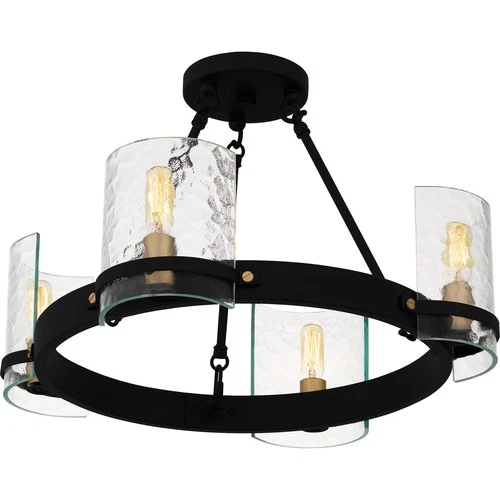 Quoizel GLC1720 Gloucester 4 Light 20"W Semi-Flush Ceiling - Black - Picture 5 of 7