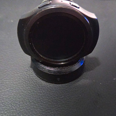 Samsung Gear S2 44mm Black Stainless Smartwatch Original Band + Wireless Charge