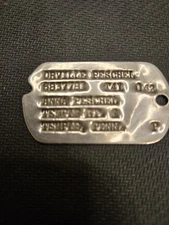 WW2 US  NEXT-OF-KIN DOG TAG WITH GREAT RESEARCH POTENTIAL