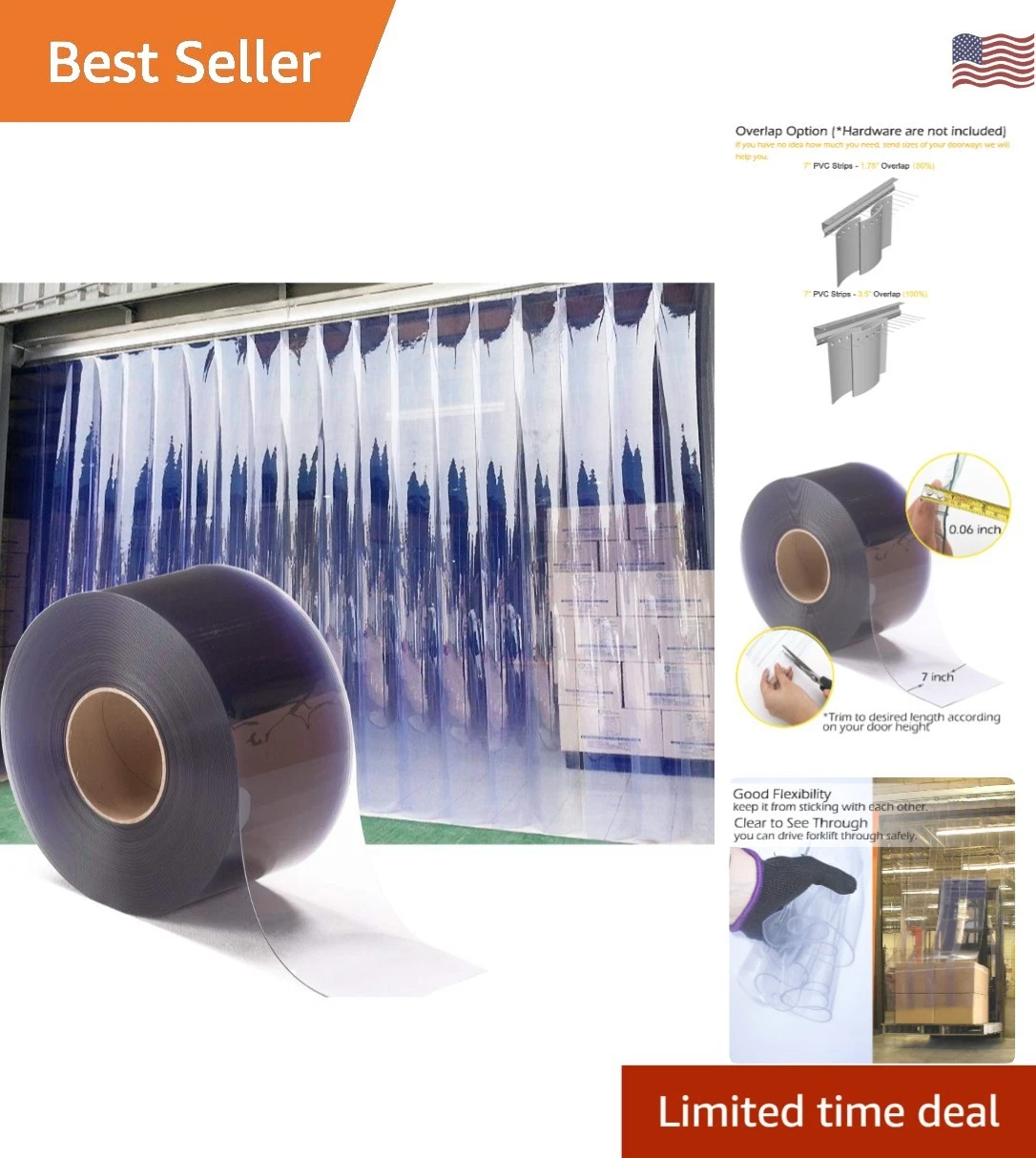 Plastic Vinyl Strip Door Curtain – Clear PVC Curtain Bulk Roll, Commercial In...