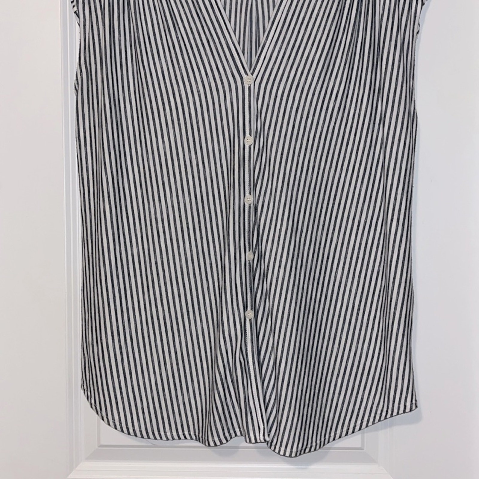 Max Studio Striped Button Down Top - image 3