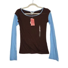 NWT Vintage Y2k One Step Up Medium Colorblock Brown Blue Bella 00s Grunge Skater