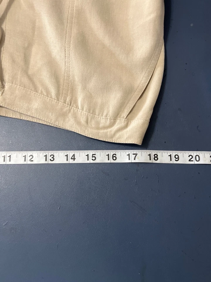 Linen Blend Beige Drawstring Pants Sz 16 Wide Leg Beach Boho Coastal Lagenlook - Image 3 of 4