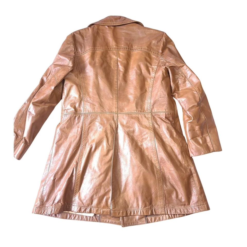 Vintage Lakeland Leather Trench Coat Mem Size 40 Medium Brown Liner Removeable - Image 2 of 4