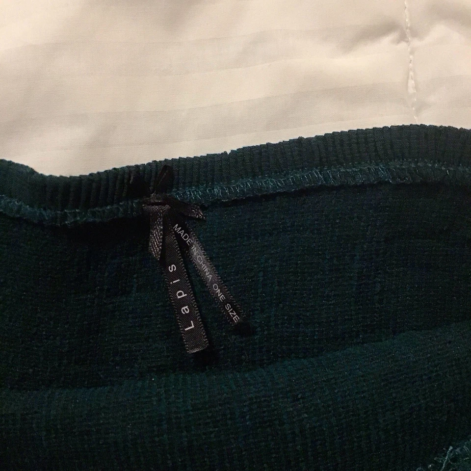 Falda Lapis Anthropologie Fairycore verde oscuro con detalle de encaje de lentejuelas OSFM NUEVA SIN ETIQUETAS Foto 4 de 4