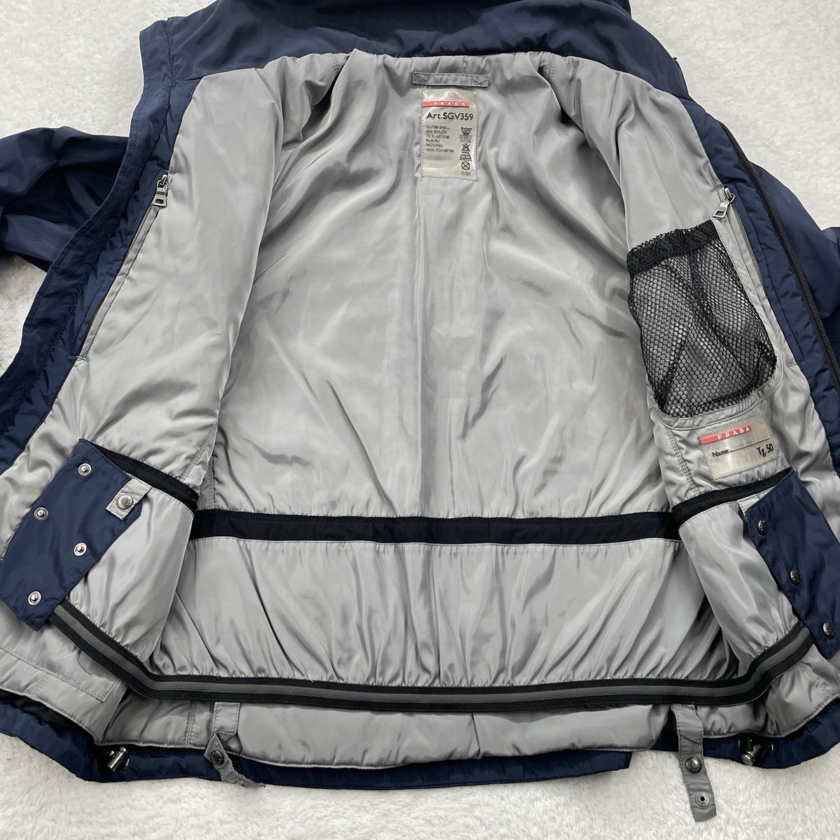 Men's Prada Sport Winter Jacket Size 50 Navy Blue Nylon