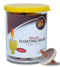 Ner Mitzvah Round Floating Wicks, Cotton Wicks and Cork Disc Holders 1 Pack