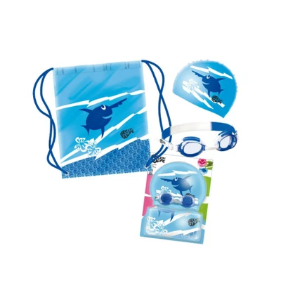 BECO-SEALIFE® Schwimmset II BLAU (Badehaube, Schwimmbrille und Rücksack)