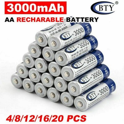 4-20X 3000mAh BTY AA Rechargeable Battery Recharge Batteries NI-MH 1.2V US SHIP