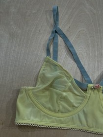 For Love And Lemons Skivvies Green lace Underwire Balconette Bra Size Small