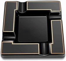 Cigar Ashtray Large Ceramic Cigarettes Ash Tray Black Cigars Ashtrays for Men Tr