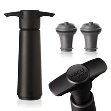 Original Wine Saver with 2 Vacuum Bottle Stoppers – Black Wine Preserver Pump...
