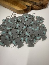 3" elephant keychain new never used, gray and blue in color 40 pieces 