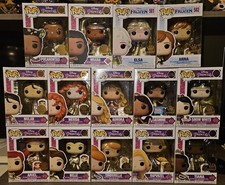 FUNKO POP DISNEY PRINCESS EXCLUSIVE 14 POP & PIN COMPLETE SET W/ PRINCESS BOOK