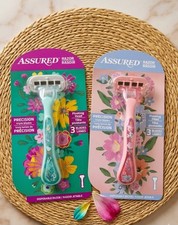 Assured Disposable Razors 3 Blades Pack x2 Floral Design