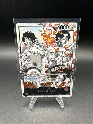 #ad Bandai One Piece ST 30 ST30 001 Luffy amp; Ace Leader Parallel Hologram Card $500.00