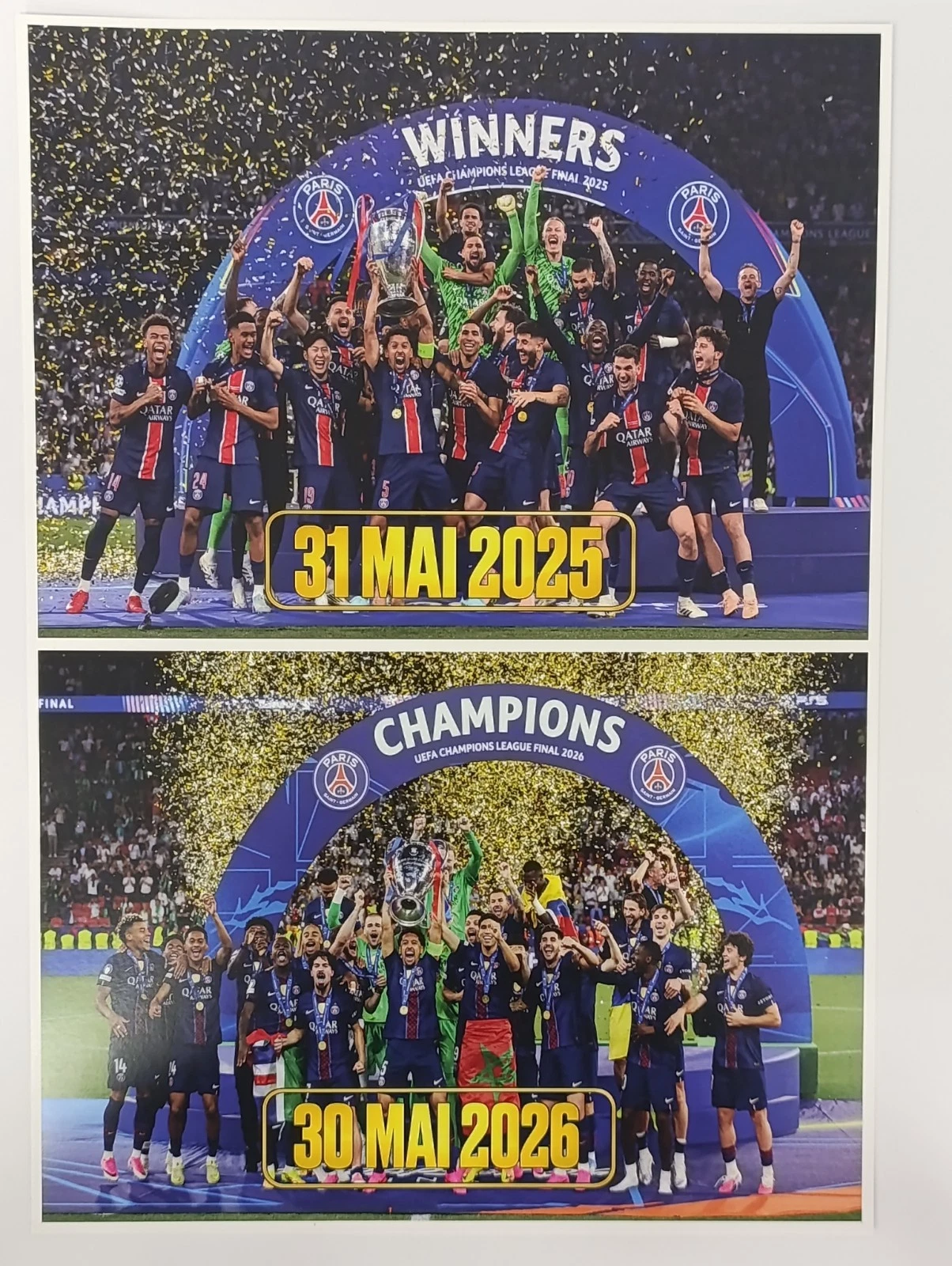 PSG Champions League Double Star 2025 2026 Poster football wall art ⭐️🏆⭐️🔴🔵