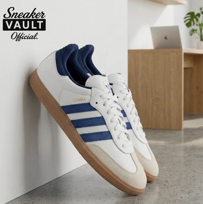 adidas Samba OG White Blue for Sale - Authenticity Guaranteed - eBay