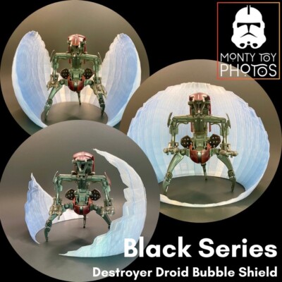Star Wars The Black Series Droideka 6'' Destroyer Droid 3D Printed Bubble Sheild