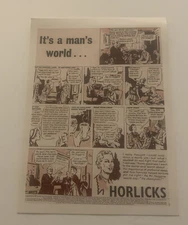 Vintage Reproduction Horlicks Drink Print Ad 1950s Paper Advertising 6.75”