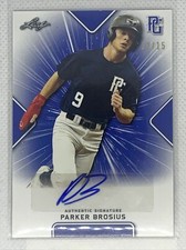 2021 LEAF PERFECT GAME BLUE PARKER BROSIUS PAPER RC AUTO # 12/15