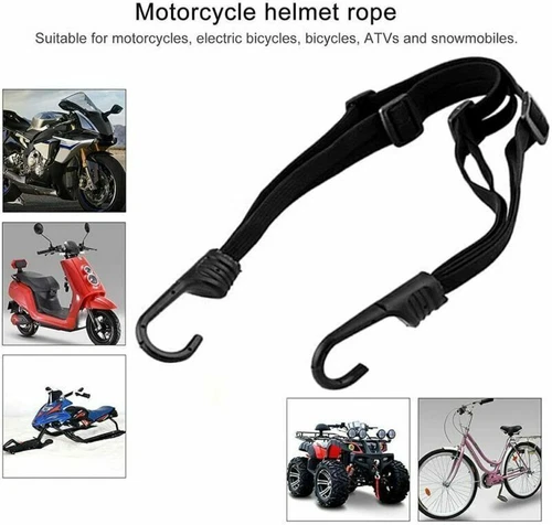Motorcycle Retractable Helmet Luggage Elastic Rope Strap Net Holder Hook Buckle - Picture 2 of 12