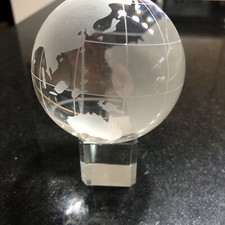 Crystal 4" Globe with Square Stand 4" In Diameter