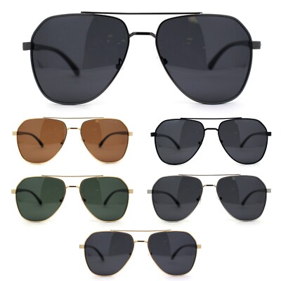 Mens Polarized Classic Air Force Pilot Officer Metal Sunglasses