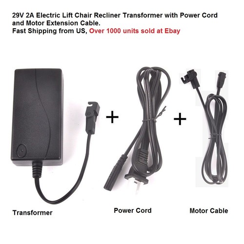 Pride Okin Limoss Electric Lift Chair power Recliner Transformer 29V2A w/ cable - Picture 14 of 17