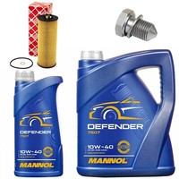 MotoröL Filter Set Mannol 10W-40 6 Liter + Schraube FüR Skoda Superb I 2.5 Tdi