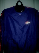 DENVER BRONCOS PULLOVER VINYL NIKE PRO LINE SIZE LG NEW AWESOME VINTAGE L K 