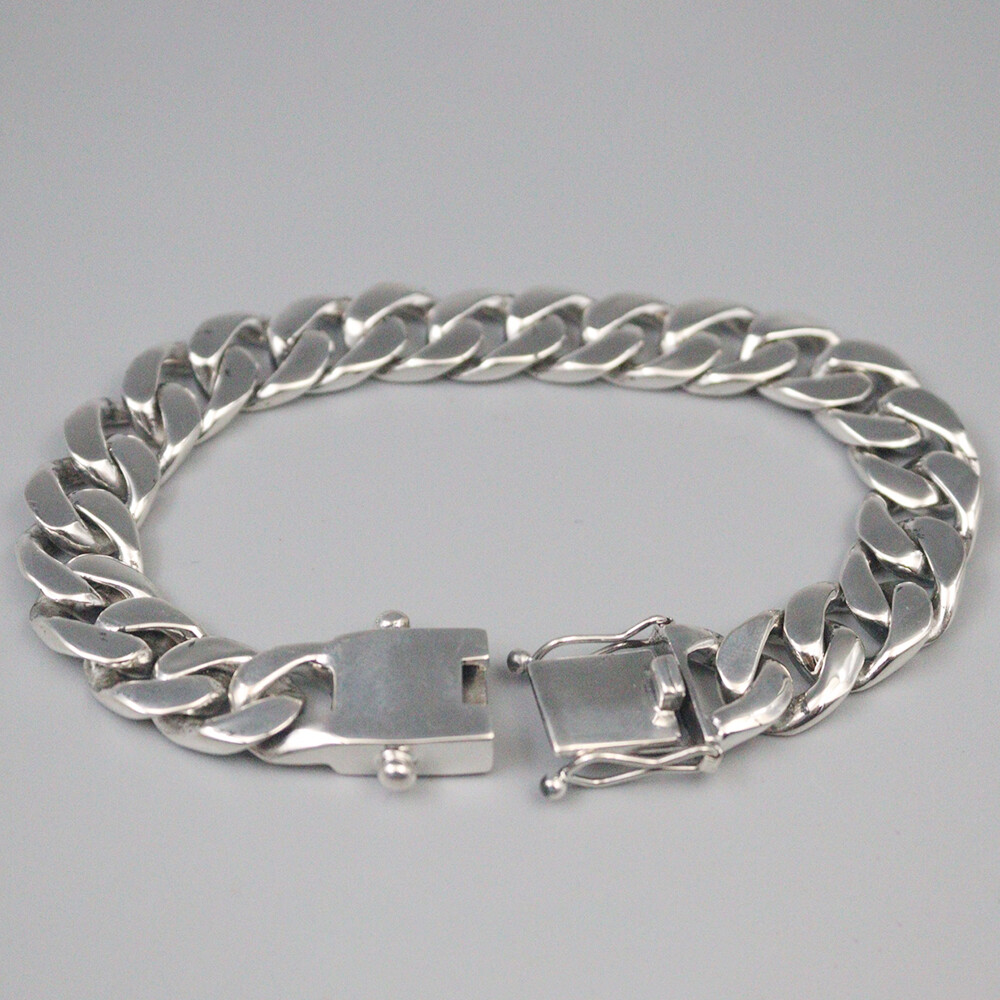 刻印有り SILVER 925 BRACELET 925 Silver CHINO LINK GREEK BORDER (MEANDROS) SUPERIMPOSED
