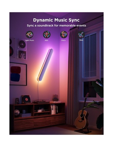 Govee Wall Sconces Set of Two, RGBIC LED Wall Lights, Works with Matter & Ale... - Picture 7 of 9
