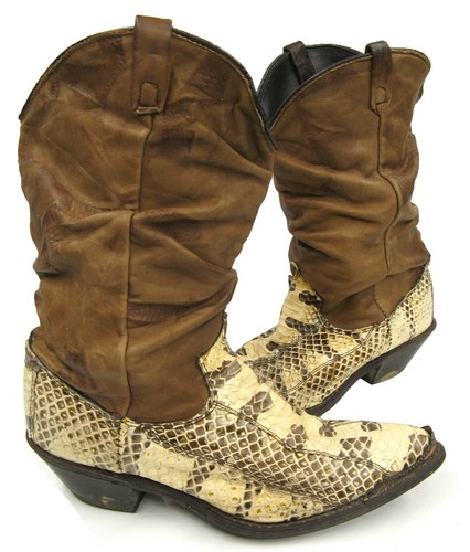 snakeskin biker boots