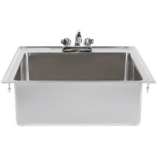 22'' x 17'' Stainless Steel 1-Compartment Drop-In Sink - 8'' x 18'' x 7'' Bowl